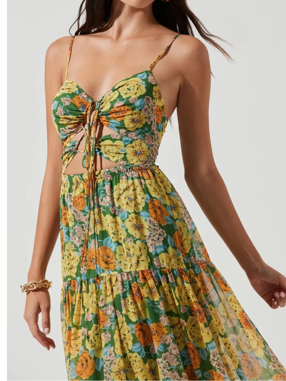 ASTR floral brandy maxi dress